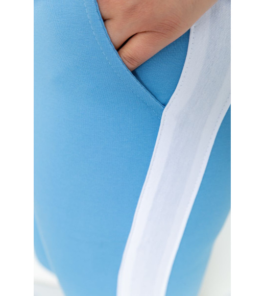 Спортивные штаны женские двухнитка, цвет голубой, 219RB-3004