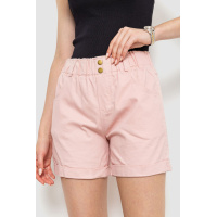 Шорты женские на резинке с манжетом, цвет пудровый, 214R638