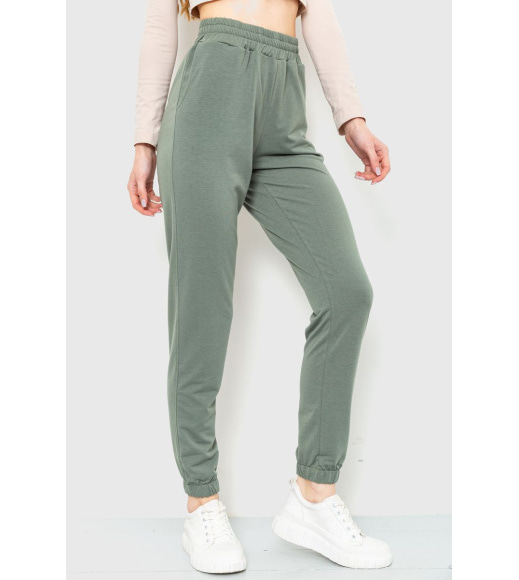 Спортивні штани жіночі двонитка, колір оливковий, 102R292