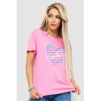 Футболка женская с принтом, цвет розовый, 221R202