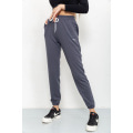 Спортивные штаны женские двухнитка, цвет темно-серый, 129R1466