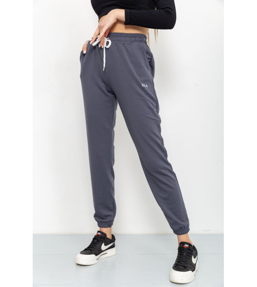 Спортивні штани жіночі двонитка, колір темно-сірий, 129R1466