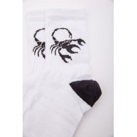 Білі жіночі шкарпетки, середньої довжини, з принтом, 167R520-3