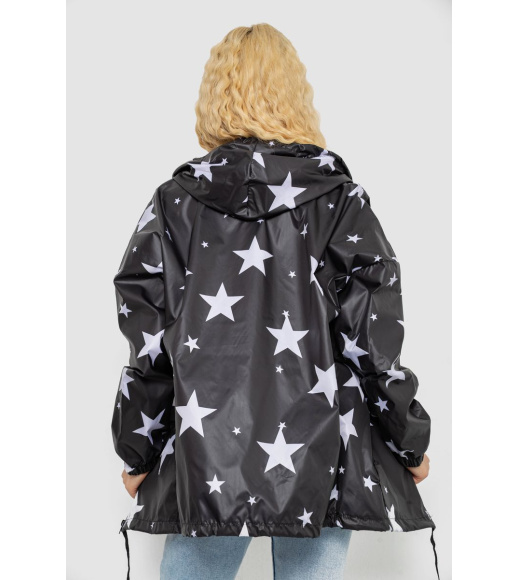Ветровка женская с капюшоном, цвет черный, 238R102-4