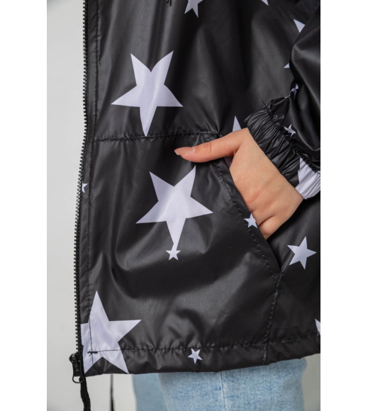 Ветровка женская с капюшоном, цвет черный, 238R102-4