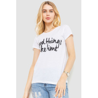 Футболка женская с принтом, цвет белый, 221R3007