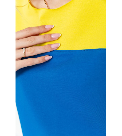 Костюм жіночий двокольоровий повсякденний, колір синьо-жовтий, 102R347