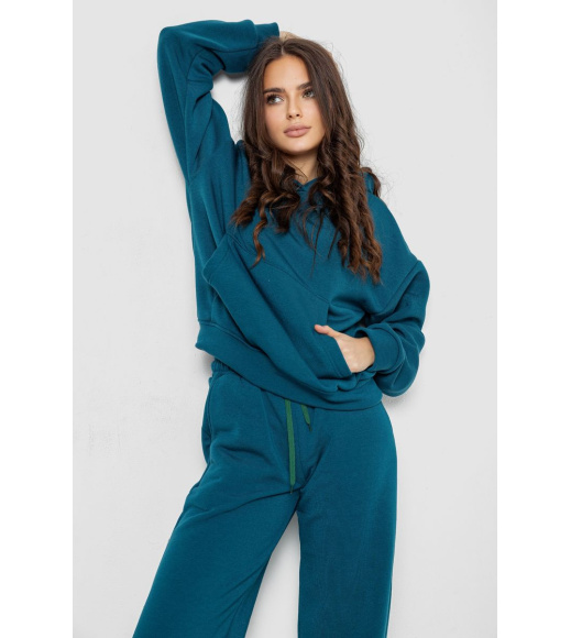 Спортивный костюм женский на флисе, цвет изумрудный, 241R2001-2