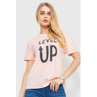 Футболка женская с принтом, цвет персиковый, 198R002