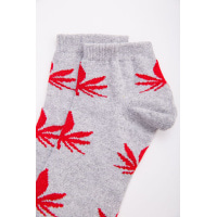 Короткі жіночі шкарпетки, сірого кольору в принт, 131R137087