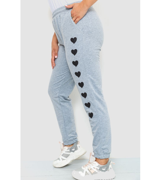 Спорт брюки женские c принтом, цвет серый, 102R212-1