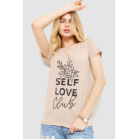 Футболка женская с принтом, цвет бежевый, 221R3003