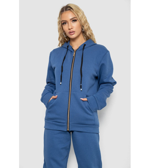Спорт костюм женский на флисе, цвет джинс, 244R7777