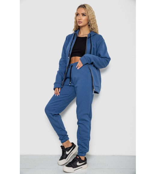 Спорт костюм женский на флисе, цвет джинс, 244R7777