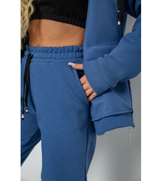 Спорт костюм женский на флисе, цвет джинс, 244R7777