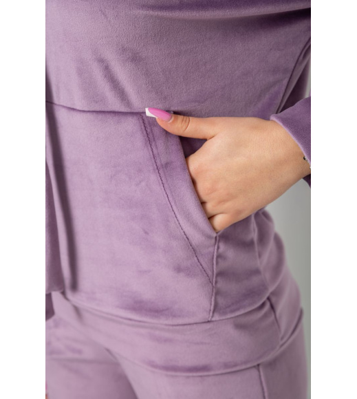 Спортивный костюм женский велюровый, цвет темно-сиреневый, 177R022-1