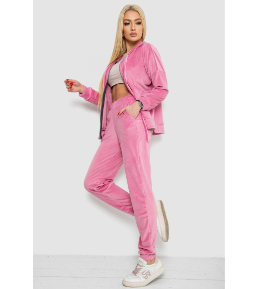 Спортивный костюм женский велюровый, цвет розовый, 177R018