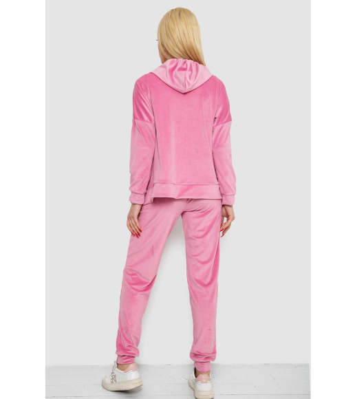 Спортивный костюм женский велюровый, цвет розовый, 177R018