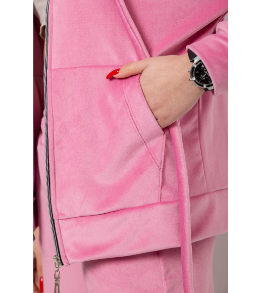 Спортивный костюм женский велюровый, цвет розовый, 177R018