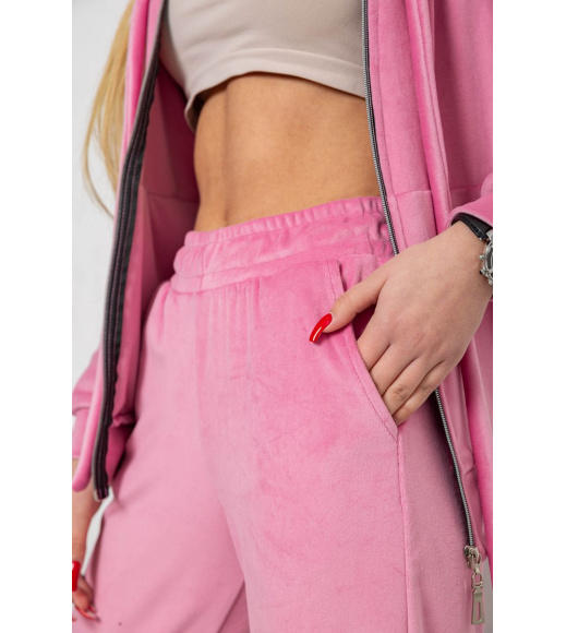 Спортивный костюм женский велюровый, цвет розовый, 177R018