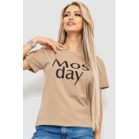 Футболка женская с принтом, цвет бежевый, 221R3011