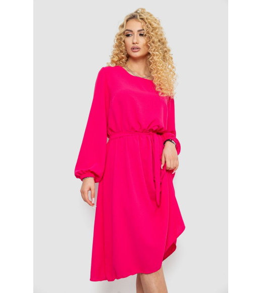 Платье однотонное жатка, цвет малиновый, 214R0226-1