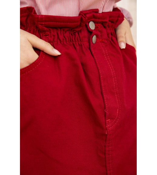 Джинсова міні-спідниця, червоного кольору, 164R2023