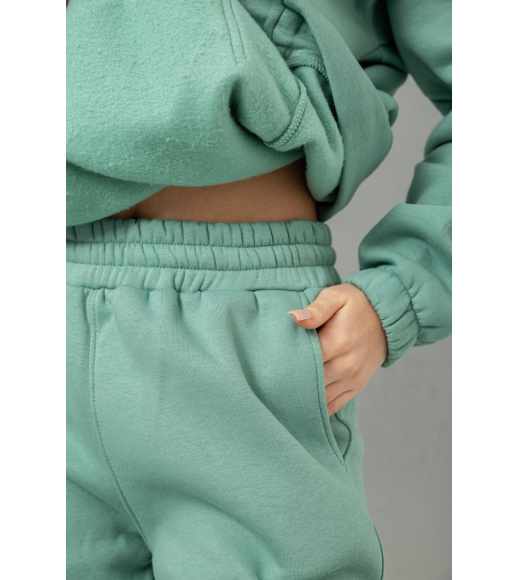 Спортивный костюм женский на флисе, цвет оливковый, 102R7711