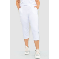 Капри женские с лампасами, цвет белый, 102R5174-1 Капри женские с лампасами, цвет белый, 102R5174-1