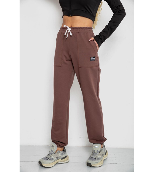 Спортивные штаны женские, цвет мокко, 247R4670