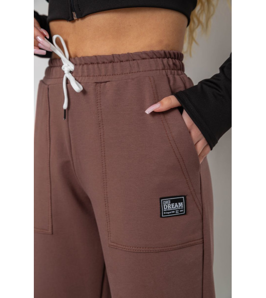 Спортивные штаны женские, цвет мокко, 247R4670