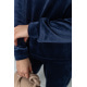 Спортивный костюм женский велюровый, цвет темно-синий, 177R021