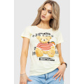 Жіноча футболка з принтом, колір лимонний, 190R101