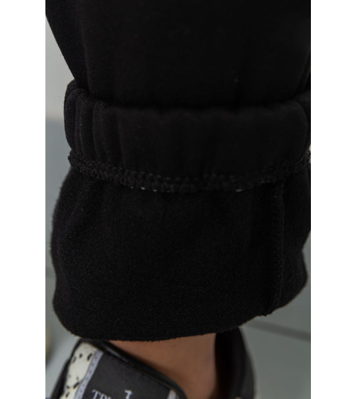 Спортивные штаны женские на флисе, цвет черный, 164R485