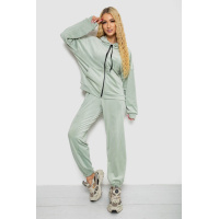 Спортивный костюм женский велюровый, цвет оливковый, 238R107