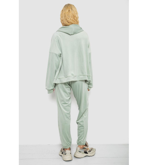 Спортивный костюм женский велюровый, цвет оливковый, 238R107