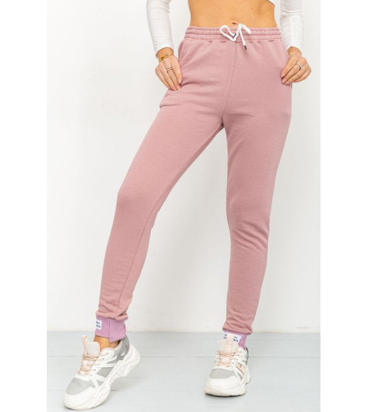 Спортивные штаны женские демисезонные, цвет пудровый, 226R025