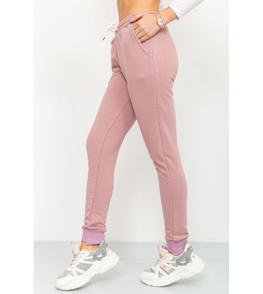 Спортивні штани жіночі демісезонні, колір пудровий, 226R025