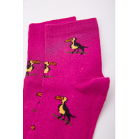 Жіночі шкарпетки, кольору фуксії з принтом, середньої довжини, 167R346