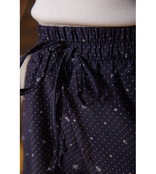 Свободные женские шорты на резинке, цвет Темно-синий в горох, 172R21
