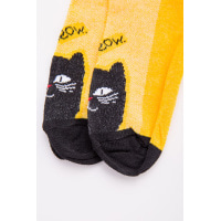 Женские носки, желтого цвета с котом, 131R137084