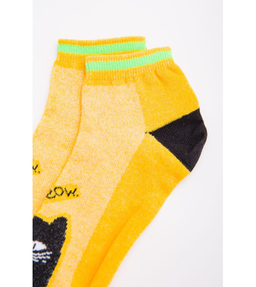 Женские носки, желтого цвета с котом, 131R137084