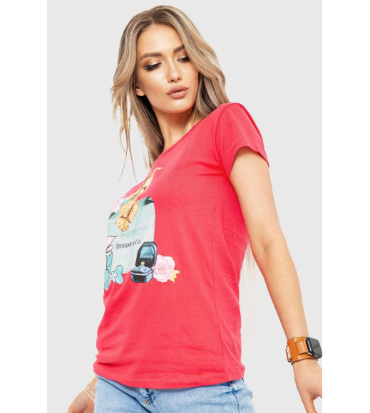 Жіноча футболка, колір кораловий, 190R105