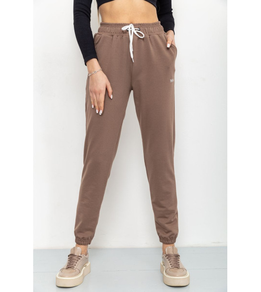 Спортивные штаны женские двухнитка, цвет мокко, 129R1466