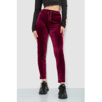 Спорт штани женские велюровые, цвет бордовый, 244R5569