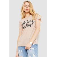 Футболка женская с принтом, цвет бежевый, 221R3007