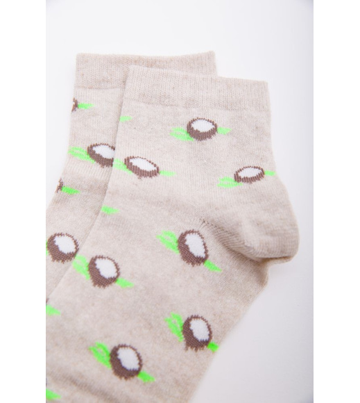 Женские носки, бежевого цвета с принтом, 167R362