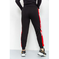 Спортивные штаны женские двухнитка, цвет черно-красный, 219RB-3002