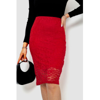 Юбка гипюр, цвет красный, 244R057
