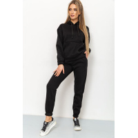 Спортивный костюм женский на флисе, цвет черный, 164R0155